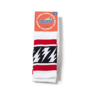 SOCCO Mike Vallely Lightning Bolt | White Mid Socks
