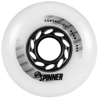 Powerslide Spinner Wheels 80mm 88a White w Black Hub 4 Pack