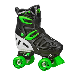 RDS Trac Star Skate Boys Black/Green Adjustable Roller Skates