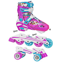 RDS Sprinter Girl's 2-in-1 Quad Skates - Zebra