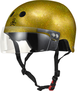 Triple 8 THE VISOR Certified Helmet SS Gold Glitter