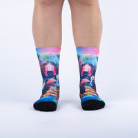 Sock it to Me "The Early Bear Catches the Fish" Athletic Crew Socks