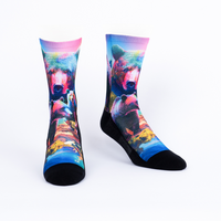 Sock it to Me "The Early Bear Catches the Fish" Athletic Crew Socks