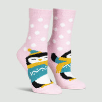 Sock it to Me Penguin Pair Womens Crew No-Slip Socks