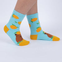 Sock it to Me "Yuzu Cute, Capybara!" No-Slip Crew Socks