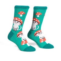 Sock it to Me "Meowshrooms" No-Slip Crew Socks