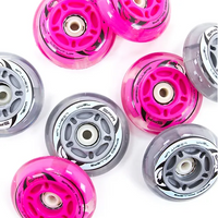 SFR Inline Light Up Wheels Pink 4pk