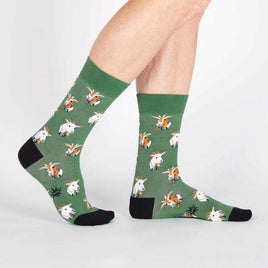 Sock it to Me Dapper Goats Mens Crew Socks