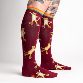 Sock it to Me "Roller Cats" Knee High Socks