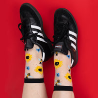 Sock it to Me "You Are My Sunshine" Sheer Crew Socks