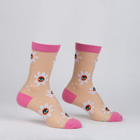 Sock it to Me "Eye Feel Sheen" Sheer Crew Socks