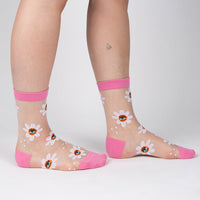 Sock it to Me "Eye Feel Sheen" Sheer Crew Socks