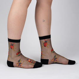 Sock it to Me "The Beetles" Sheer Crew Socks