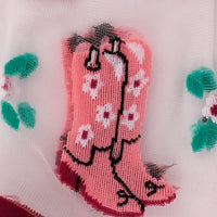 Sock it to Me "These Boots Were Made for Walking" Sheer Crew Socks