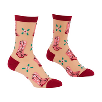 Sock it to Me "These Boots Were Made for Walking" Sheer Crew Socks
