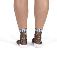 Sock it to Me "Music is my Forte" Sheer Crew Socks