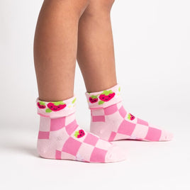 Sock it to Me "Berry Cute" Youth Turn Cuff Crew Socks