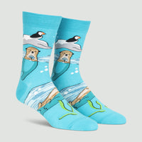 Sock it to Me Plays Well With Otters Mens Crew Socks