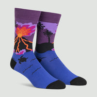 Sock it to Me Volcanoes Mens Crew Socks