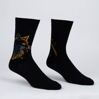 Sock it to Me "Night Cat" Mens Crew Socks