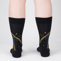 Sock it to Me "Night Cat" Mens Crew Socks