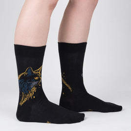 Sock it to Me "Night Cat" Mens Crew Socks