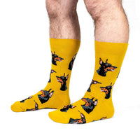 Sock it to Me "I Like Dobermans, And Maybe Three People" Mens Crew Socks