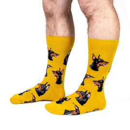 Sock it to Me "I Like Dobermans, And Maybe Three People" Mens Crew Socks