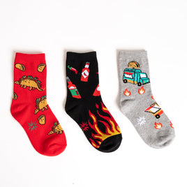 Sock it to Me "Tacosaurus" Youth Crew Socks 3-Pack