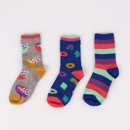 Sock it to Me "Cereal-ously the Best" Junior Crew Socks 3-Pack