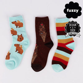 Sock it to Me "HappyBara" Junior Crew Socks 3-Pack