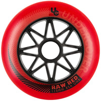 UC Raw Inline Wheels 80mm 85a Red 4 Pack