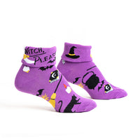 Sock it to Me "Witch, Please" Turn Cuff Crew Socks