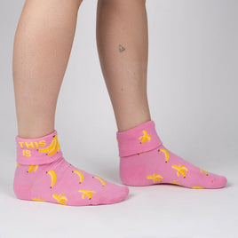 Sock it to Me "This Is Bananas" Turn Cuff Crew Sock