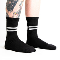 Sock it to Me "Bad Ass" Black Ribbed Crew Athletic Socks