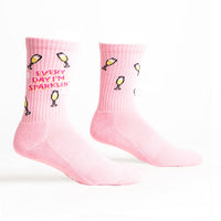 Sock it to Me "Everyday I'm Sparklin'" Ribbed Crew Athletic Socks