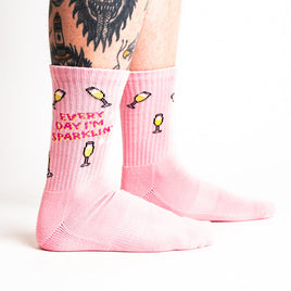 Sock it to Me "Everyday I'm Sparklin'" Ribbed Crew Athletic Socks