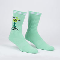 Sock it to Me "Save Water, Drink Tequila" Ribbed Crew Athletic Socks