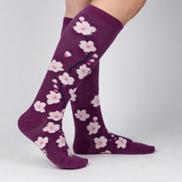 Sock it to Me "Cherry Blossoms" Stretch Knee High Socks