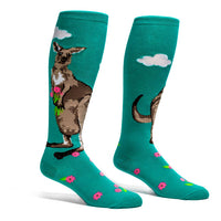 Sock it to Me "Kangaroos Make Me Hoppy" Stretch Knee High Socks