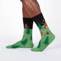 Sock it to Me Sasquatch Camp Out Mens Crew Socks