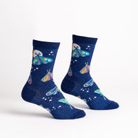 Sock it to Me "Moonlit Moth" Womens Crew Socks