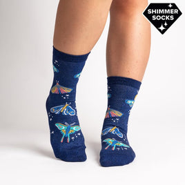 Sock it to Me "Moonlit Moth" Womens Crew Socks