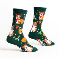 Sock it to Me "Merry Corgmas" Womens Crew Socks