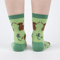 Sock it to Me "Hardy Highland Cows" Womens Crew Socks