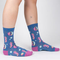 Sock it to Me "One Fine Sea Equine" Womens Crew Socks