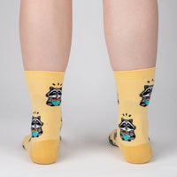 Sock it to Me "I Just Love Raccoons and Ramen, OK?" Womens Crew Socks