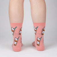 Sock it to Me "Cat-puccino" Womens Crew Socks