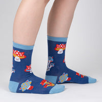 Sock it to Me "Mushroom Cats" Womens Crew Socks