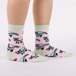 Sock it to Me "Macaraccoon" Womens Crew Socks